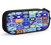 Andrea Lauren Trousse En Toile Motif Visage De Lion Moutarde 21 X 5,5 X 5 Cm