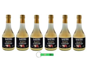 ANDREA MILANO Kampanien g.A. Melannurca Vinaigre de cidre de cidre de cidre de cidre de melannurca Campana IGP Lot de 6 bouteilles en verre de 500 ml + porte-clés Beni Culinari gratuit