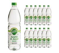 Andrea Milano, Splendi Aceto, vinaigre d'alcool 100% naturel, acidité 6%, solution polyvalente pour tous usages, multi-usage, idéal pour le nettoyage de toute la maison, 12 bouteilles en PET de 1 L