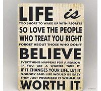 Andreaoy Plaque en métal rétro | Life is Believe Worth It Home Bar Club Hotel & Outdoor Street Garage Sign Retro Look | Home Club Bar Plaque décorative en métal 20,3 x 30,5 cm