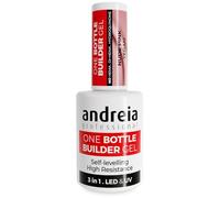 Andreia Gel Constructeur Ongles 3 en 1 Rose Nude - LED/UV - 14 ml | Gel triphasé à faible viscosité et auto-nivelant : base, constructeur et top coat en un seul produit ; extensions résistantes
