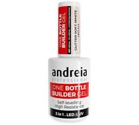 Andreia Gel de construction professionnel triphasique 3 en 1 LED et UV (paillettes blanches douces)