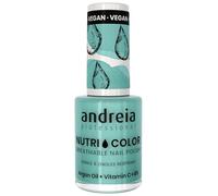 Andreia Professional NutriColor - Vernis à Ongles Vegan Respirant - Couleur NC33 Turquoise Clair d'Andreia 10.5ml - Nail Art DIY, Vegan et Non Testé sur les Animaux, Soin + Couleur en une Étape