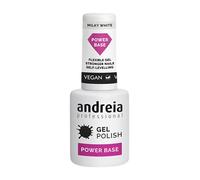Andreia Professional Vernis à Ongles Blanc Doux Power Base - Base Haute Viscosité pour les Ongles plus forts - Gel de base pour Extensions d'Ongles - Vegan - Blanc Doux - 10.5ml