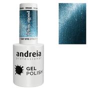 Andreia Professional - Vernis semi permanent Cat Eye Effect bleu pétrole avec des reflets bleus