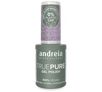 Andreia Vernis à ongles gel professionnel sans héma - True Pure 21 gratuit et 100 % végétalien pour ongles sensibles - Vernis gel semi-permanent UV LED Soak Off - Couleur T09 Lavande Glitter 10,5 ml