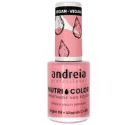 Andreia Vernis à ongles professionnel NutriColor respirant, végétalien et sans cruauté envers les animaux, avec finition brillante longue durée, couleur NC29 rose barbe à papa, 10,5 ml