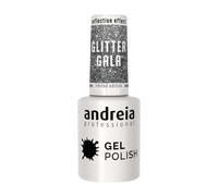 Andreia Vernis Gel Semi-Permanent Glitter Gala pour Lampe UV/LED - Vernis à Ongles Couleur Intense Tenue 4 Semaines - Couleur GG1 Argent gris - 10,5 ml