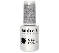 Andreia Vernis Gel Semi-Permanent pour Lampe UV/LED - Vernis à Ongles Couleur Intense Tenue 4 Semaines pour French Manucure - Couleur 277 Paillettes argentées - Nuances de Briller Gris - 10 ml