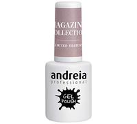 Andreia Vernis Gel Semi-Permanent pour Lampe UV/LED - Vernis à Ongles Couleur Intense Tenue 4 Semaines pour French Manucure - Couleur Magazine MZ6 Gris Nude Chatoyant - 10.5ml