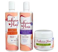 Andreina Hair Kit de kératine biologique : traitement de lissage permanent avec kératine colombienne, effets égaux au lissage brésilien pour usage professionnel