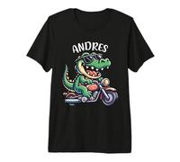 Andres Funny Alligator Design pour garçon Nom Andres T-Shirt Haut de Gamme
