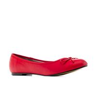 Andrés Machado - Ballerines pour Femmes/Filles à Talons Plats et nœud décoratif - TG104 - Chaussures Plates pour l´éte et l´Hiver - en Cuir Soft - Rouge EU 43