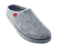 Andrés Machado - Chaussons pour homme et femme pour l´hiver - Slippers - AM001 - Tissu et doublure en laine - Semelle de marche en caoutchouc - Gris, EU 35
