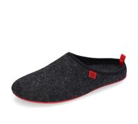 Andrés Machado - Chaussons pour Homme et Femme pour l´Hiver - Slippers - DYNAMIC - Tige et doublure en laine - Pantoufles ouvertes à l´arrière -Semelle souple - Noir et Rouge, EU 49
