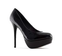 Andrés Machado - Chaussures Plateforme pour Femme/Adolescent Vernis et Simili Cuir - AM453 - Talons Aiguille 14 cm - Plateforme 3 cm - Vernis Noir, EU 32