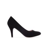 Andrés Machado - Élégants Escarpins rétro pour Femme/Adolescent pour l´été et l´Hiver - AM422 - Bout Arrondi - Modèle Taille Petit - Talons Fins - Simili Nubuck - Couleur Noir - EU 39