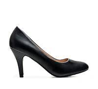 Andrés Machado - Élégants Escarpins rétro pour Femme/Adolescent pour l´été et l´Hiver - AM422 - Bout Arrondi - Modèle Taille Petit - Talons Fins - Simili Cuir- Couleur Noir- EU 37