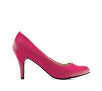 Andrés Machado - Élégants Escarpins rétro pour Femme/Adolescent pour l´été et l´Hiver - AM422 - Bout Arrondi - Modèle Taille Petit - Talons Fins - Simili Cuir- Couleur Fuchsia- EU 40