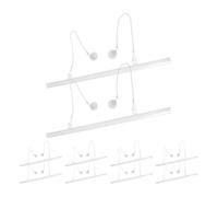 ANDRESLAD 10 Ensembles Barre Suspendre en Fer avec Crochets et Chaîne 28 Cm pour Accroche de Tableaux et Affiches sur Mur en Plaques de Plâtre, Support pour Bannière en Pvc