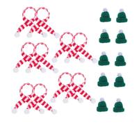 ANDRESLAD 10 Ensembles Mini Christmas Wine Bottle Hats and Scarves Wool Yarn Soft DIY Craft Decorations for Holiday Home Art