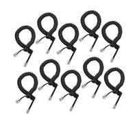 ANDRESLAD 10 pièces Câble Téléphonique Spirale pour Téléphone Fixe Cordon Combiné Flexible et Résistant et Antibruit Remplacement pour Ligne Fixe Noir