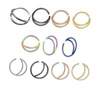 ANDRESLAD 11 pièces Anneaux de Nez Acier Inoxydable Lune Créatifs Clips Nez pour Femme Élégants pour Soirée et Usage