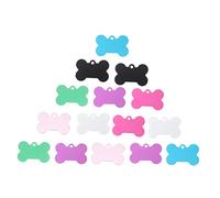 ANDRESLAD 15 pièces Médailles Chien Chat Aluminium Forme Os Étiquettes Identification Double Face pour Colliers Animaux Accessoires Colorés pour Animaux de Compagnie