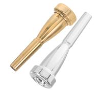ANDRESLAD 2 Embouchures de Trompette 3C Métal Bicolore Or et Argenté Accessoire de Rechange Compatible Universellement Embouchure pour Débutants et Pratique Musicale Améliore le Flux
