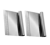 ANDRESLAD 2 Grattoirs à Pâte en Acier Inoxydable, Coupe-pâte avec Balance Intégrée, Racloir à Crème Ergonomique, Ustensiles la Cuisine Inox Professionnel pour Pâtisserie et Découpe, Usage