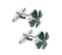 ANDRESLAD 2 pièces Boutons de Manchette Homme Cœur Vert Alliage Émaillé Design Irlandais Unique pour Fête Saint Patrick et Occasions Élégantes