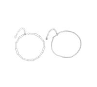 ANDRESLAD 2 pièces Bracelets Femme Argentés Bagues Poignets Polyvalents pour Femmes Élégantes Accessoires Chic pour Mariage Fête et Quotidien