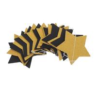 ANDRESLAD 2 Pièces Guirlande Étoile Scintillante Noire et Dorée Décorations Suspendues pour Shower et Mariage Bannière Murale Guirlande Double Face pour Fête Anniversaire et Chambre