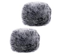 ANDRESLAD 2 pièces Housses Microphone Peluche Anti-vent et Anti-éclaboussures Lot de Protections Pratiques pour Microphones Professionnels de Bruit et Protection Poussière et Salive