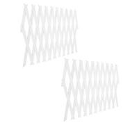 ANDRESLAD 2 Pièces Lot de 2 Treillis Extensibles en Bois Massif Blanc H44 CM, Panneaux de Clôture Ajustables pour Plantes Grimpantes, Treillis Décoratif Mural Intérieur et Extérieur, Support