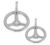 ANDRESLAD 2 Pièces Roue à Main Ronde en Acier Carbone Finition Chromée, Surface Lisse et Design Ergonomique pour Environnement Industriel et Longues Sessions D'utilisation