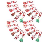 ANDRESLAD 24 Pièces Porte-clés de Noël Assortis Bonhomme de Père Noël Renne Sapin et Épices Décorations Suspendues Résistantes pour Sapin Accessoires DIY Festifs
