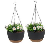 ANDRESLAD 2ensemble Pots De Fleurs Suspendus De Cache-Pots Décoratifs pour Plantes Intérieur Et Extérieur avec Drainage Support Pratique pour Plantes Vertes