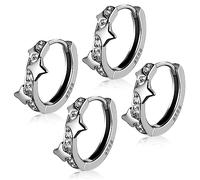 ANDRESLAD 2paires Boucles Oreilles Étoiles Pour Femmes Petites Créoles Bijoux Piercing Cartilage Manchettes Pour Adolescentes