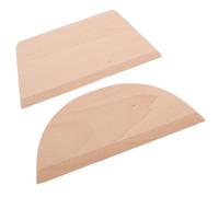 ANDRESLAD 2pcs Grattoirs à Pâte en Bois Ergonomiques et Confortables, Coupe-pâte Demi-cercle et Trapèze, Outil de Cuisson Épais Facile à Manipuler pour Restauration Cuisine