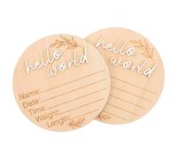 ANDRESLAD 2pièces Plaque Annonce Bois Né De Disques Ronds Pour Célébrer Les Étapes Mensuelles Et Annoncer La Naissance Accessoire Décoratif Bois Naturel