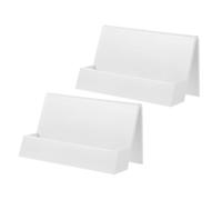 ANDRESLAD 2pièces Présentoir Porte-Cartes De Visite Blanc pour Bureau Organisateur Pratique Et Compact pour Cartes Professionnelles Support Multifonction pour Mémos Et Petits Objets