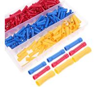 ANDRESLAD 300 Pièces Connecteurs Bout à Bout Isolés à Sertir 10-22 Awg pour Fils Électriques Cosses d'Épissure Électriques Guide-Fil Kit de Raccordement pour Câblage Automobile
