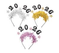 ANDRESLAD 3pièces Bandeau Année Diadème Pailleté pour Coiffure de Fête du Nouvel An Accessoire de Cheveux pour Noël et Autres Occasions