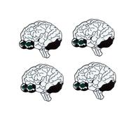 ANDRESLAD 4 pièces Broches Cerveau Alliage Léger Épingles Dessin Animé Originales pour Femme Badges Corsage Délicats pour Mariage et Tenue Quotidienne
