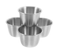 ANDRESLAD 4 pièces Coupelles Sauce Soja Acier Inoxydable Gobelets Condiments Polyvalents pour Dîner Barbecue et Pique- Résistants et Faciles à Nettoyer