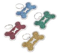 ANDRESLAD 4 pièces Étiquettes Identification pour Animaux Plaques Anti-Perte Zinc Colorées Rouge Jaune Vert Bleu Accessoires Collier pour Chien et Chat Résistantes à Eau et Aux Rayures
