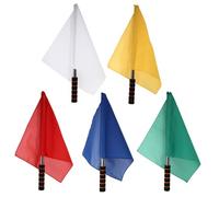 ANDRESLAD 5 pièces Drapeaux de Signalisation avec Poignée Mousse Antidérapante pour Courses et Traffic pour Arbitrage et Commande