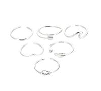 ANDRESLAD 6 pièces Anneaux Ouverts Empilables Ajustables pour Femme Bijoux de Doigt Élégants et Modernes