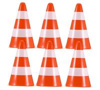 ANDRESLAD 6 pièces Lot de Cônes de Signalisation Orange PE pour Sécurité Circulation et Entraînement Légers Durables et Multifonctionnels pour Parking Sport et Travaux Routiers